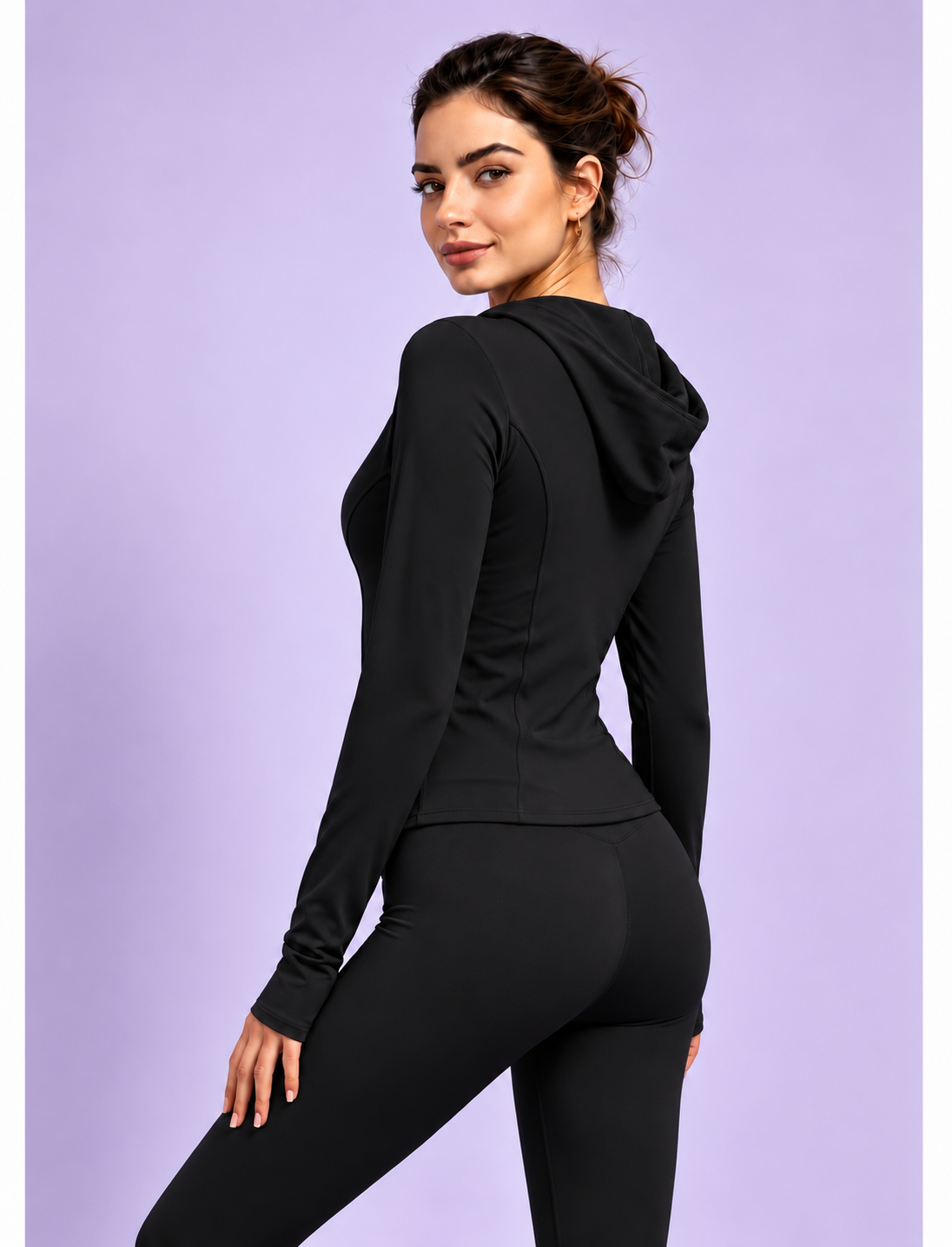 Γυναικείο Σετ Adidas – Dry-Fit Hoodie & Κολάν Μαύρο - Image 2