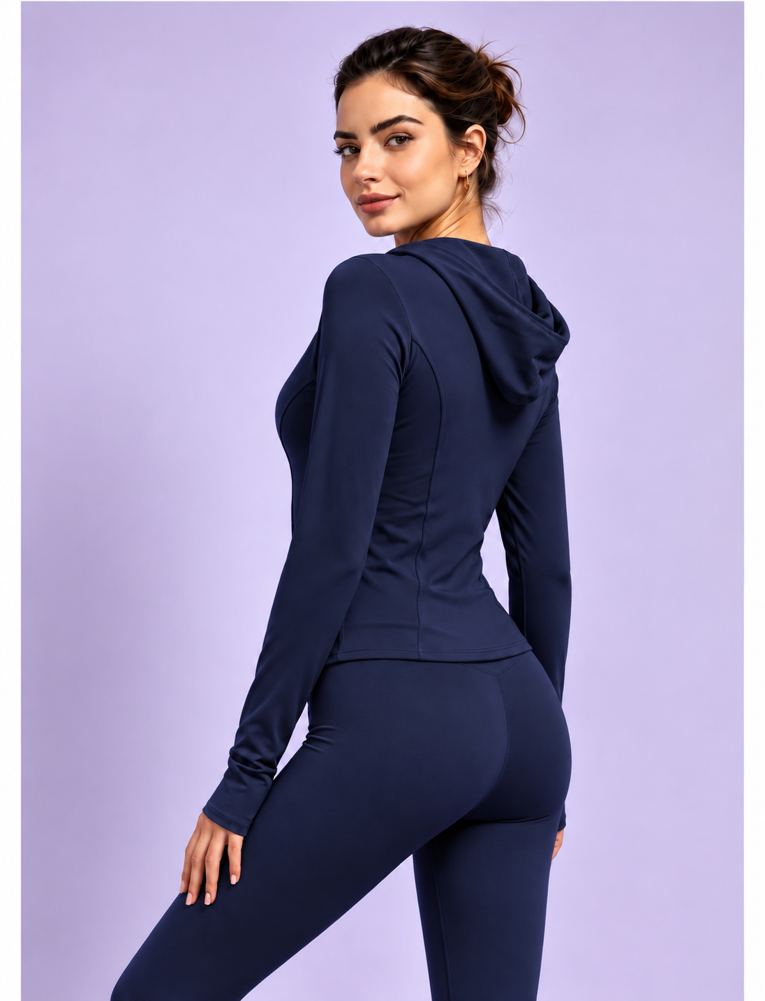Γυναικείο Σετ Adidas – Dry-Fit Hoodie & Κολάν Μπλέ - Image 2