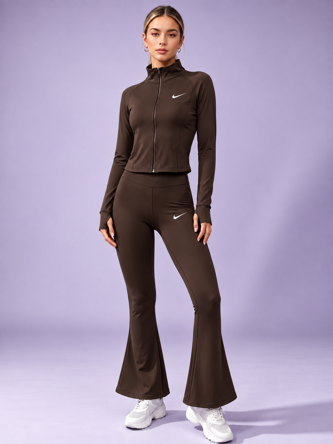 Γυναικείο Αθλητικό Σετ Nike Dri-FIT Καφέ